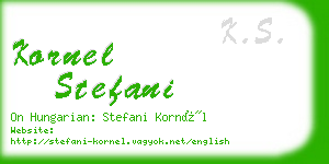 kornel stefani business card